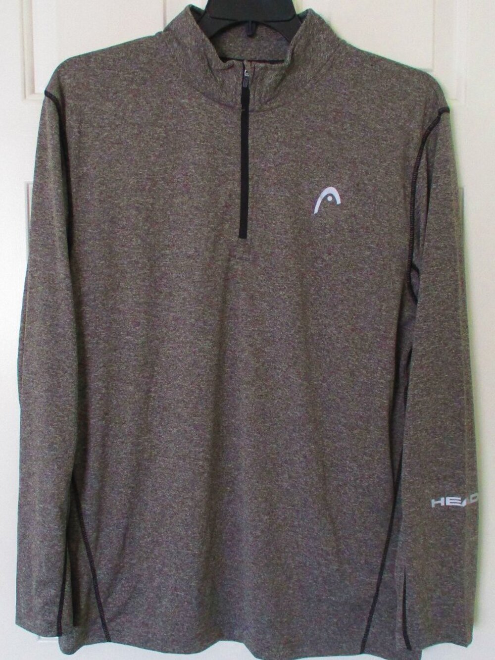 HEAD Mens L/S Lightweight Gray 1/4 Zip Active Running Top NWOT - Size Large